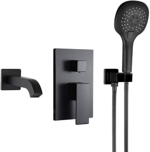 POP Matte Black Wall Mounted Tub Faucet With Hand Shower