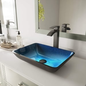 Vigo Above Counter Rectangular Bathroom Sink