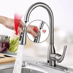 hands free pull down faucet