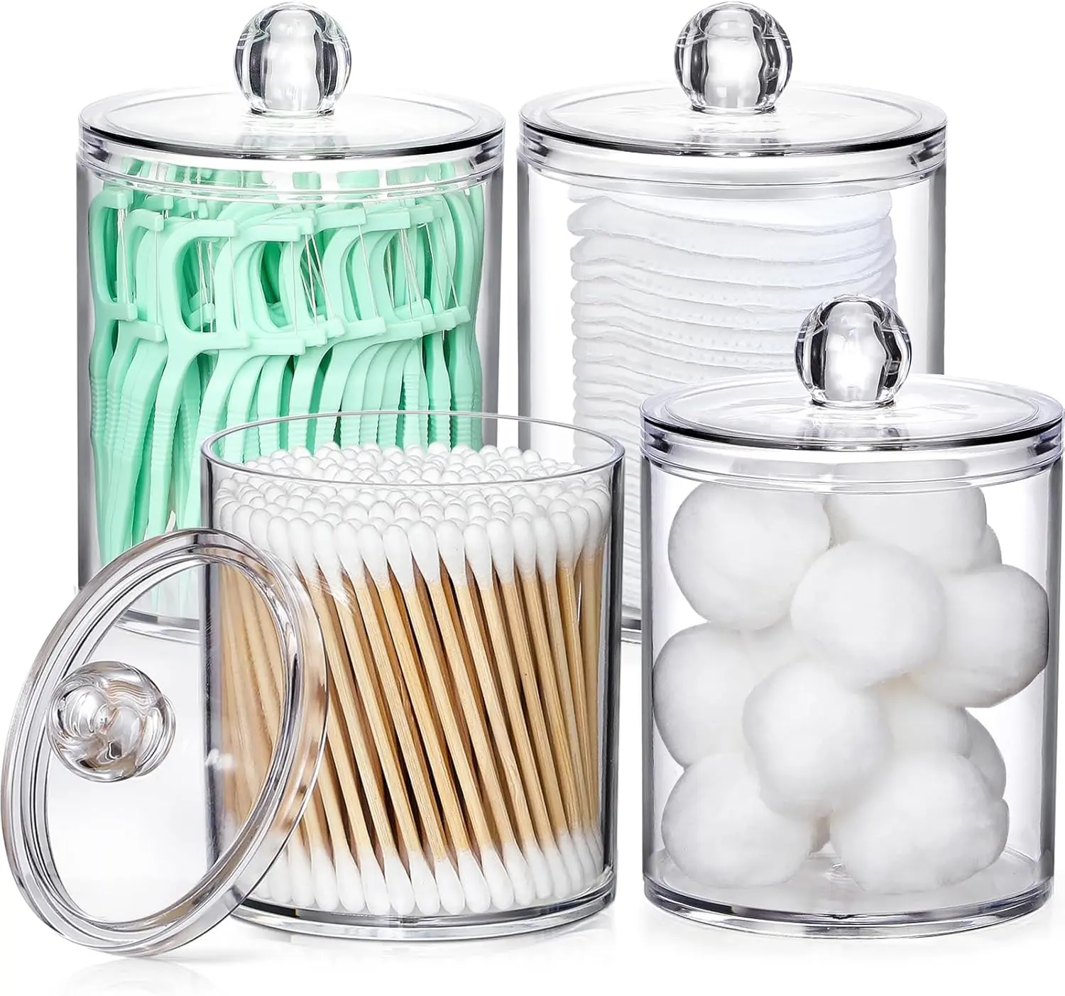 Acrylic Qtip Holder Dispenser